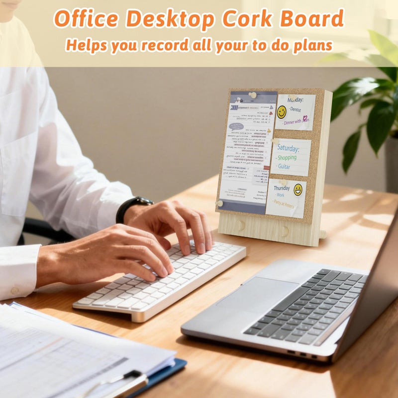 Trycooling Bulletin Board/Cork Board on The Desktop-Small Mini Hanging Tack Message Memo Picture Board for Home Office School - Image 3